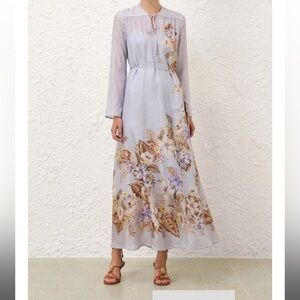 Zimmermann Lavender Floral Long Sleeve Dress
